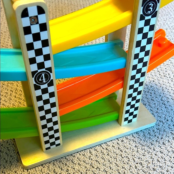 Colorful Wooden Car Ramp Racer Set - Picture 3 of 3